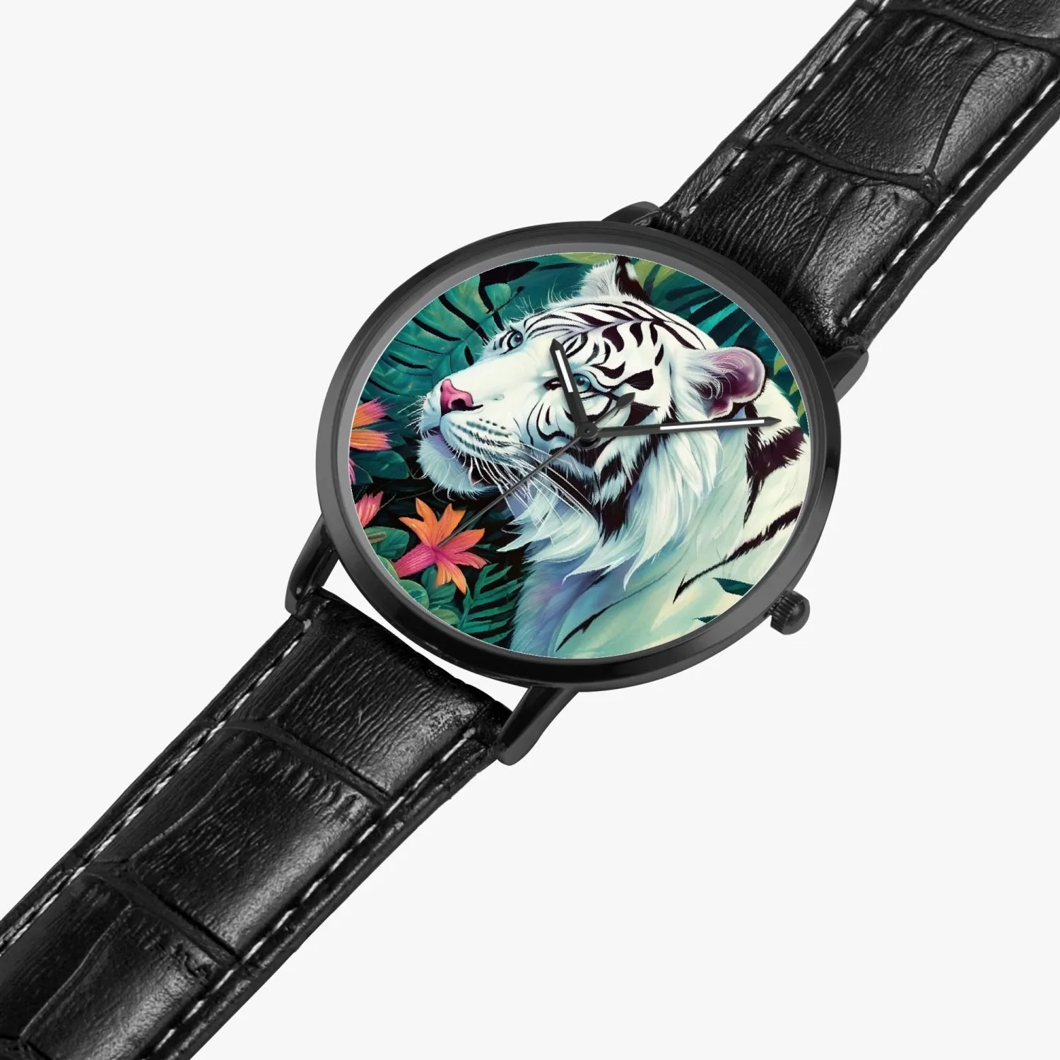 Montre à Quartz Instafamous "Tigre blanc et fleurs" (249)