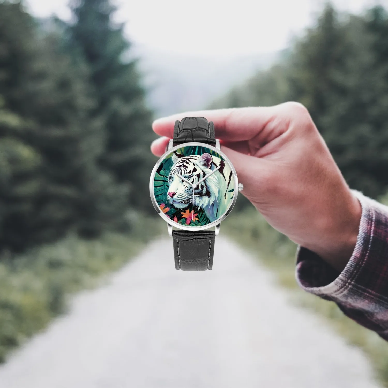 Montre à Quartz Instafamous "Tigre blanc et fleurs" (249)