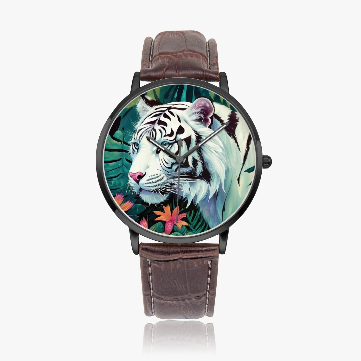 Montre à Quartz Instafamous "Tigre blanc et fleurs" (249)