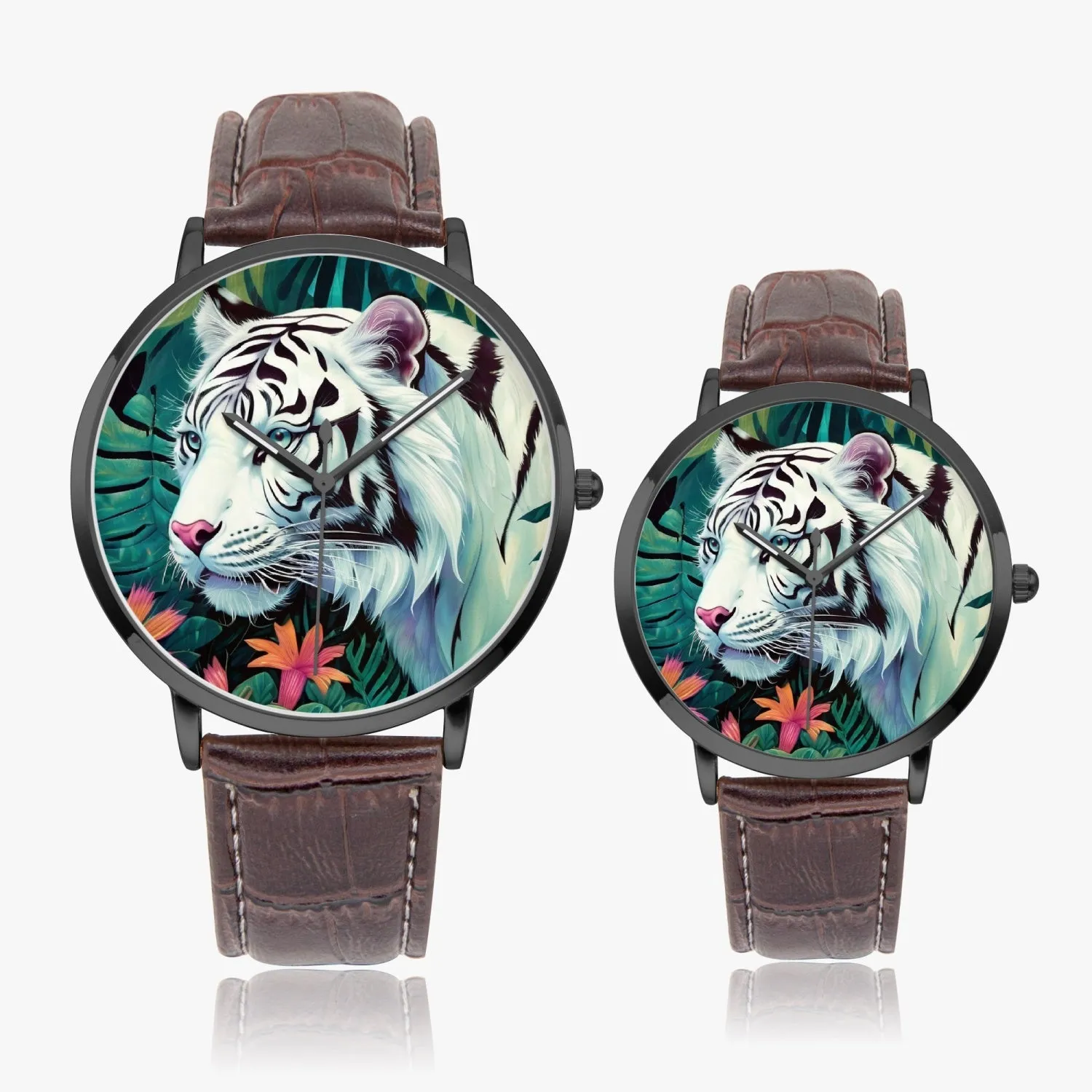 Montre à Quartz Instafamous "Tigre blanc et fleurs" (249)