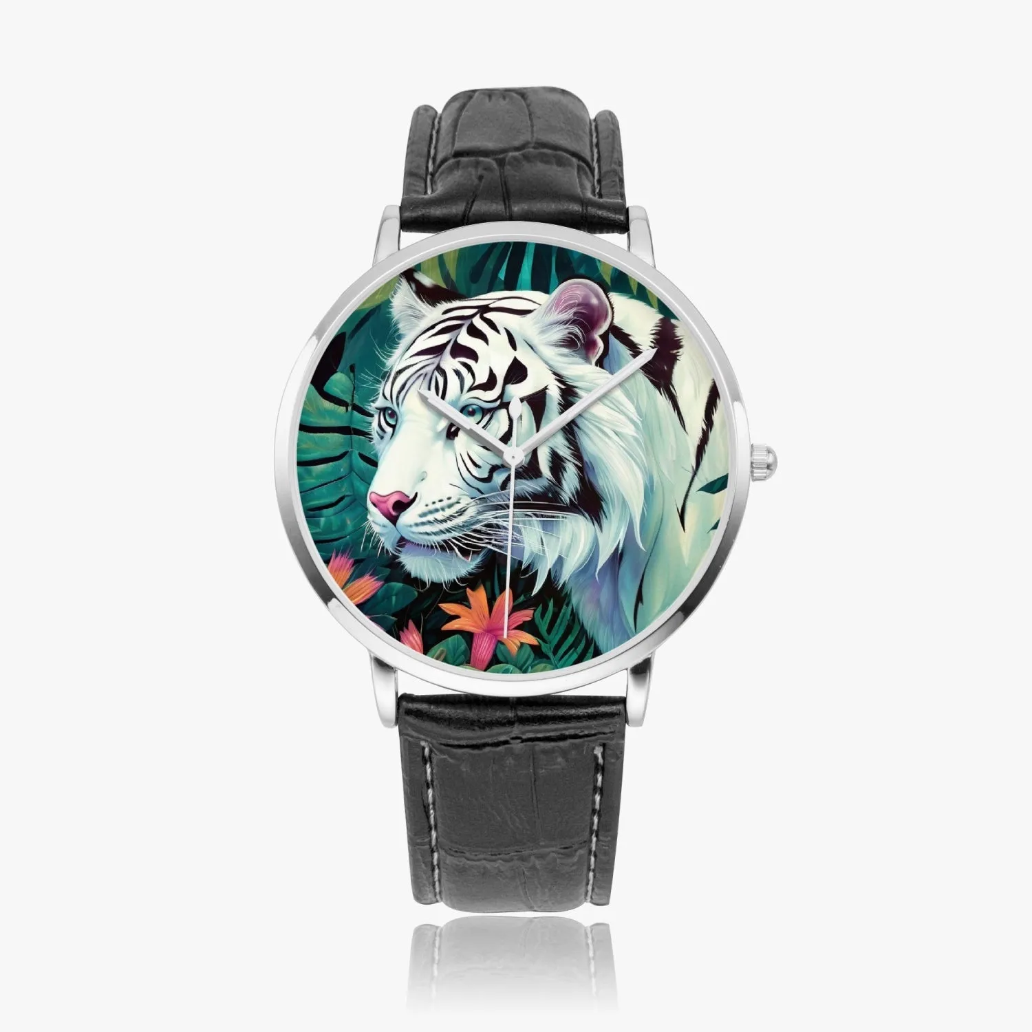 Montre à Quartz Instafamous "Tigre blanc et fleurs" (249)