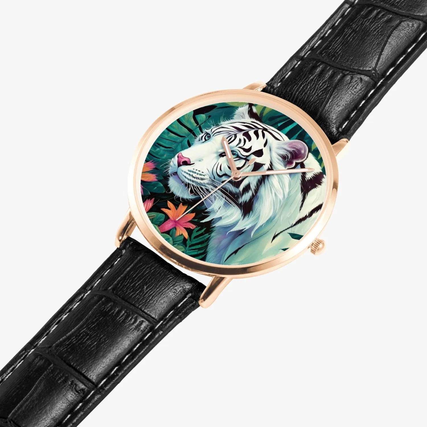 Montre à Quartz Instafamous "Tigre blanc et fleurs" (249)