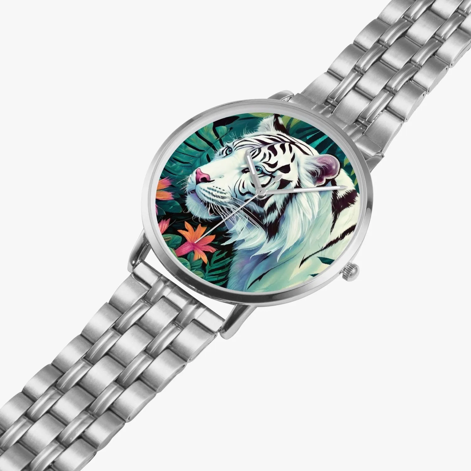 Montre à Quartz Instafamous "Tigre blanc et fleurs" (249)