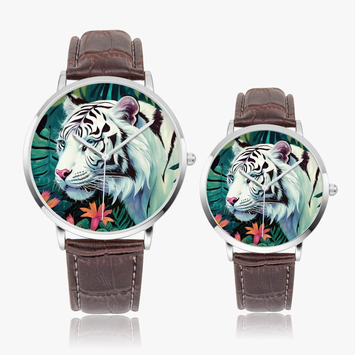 Montre à Quartz Instafamous "Tigre blanc et fleurs" (249)