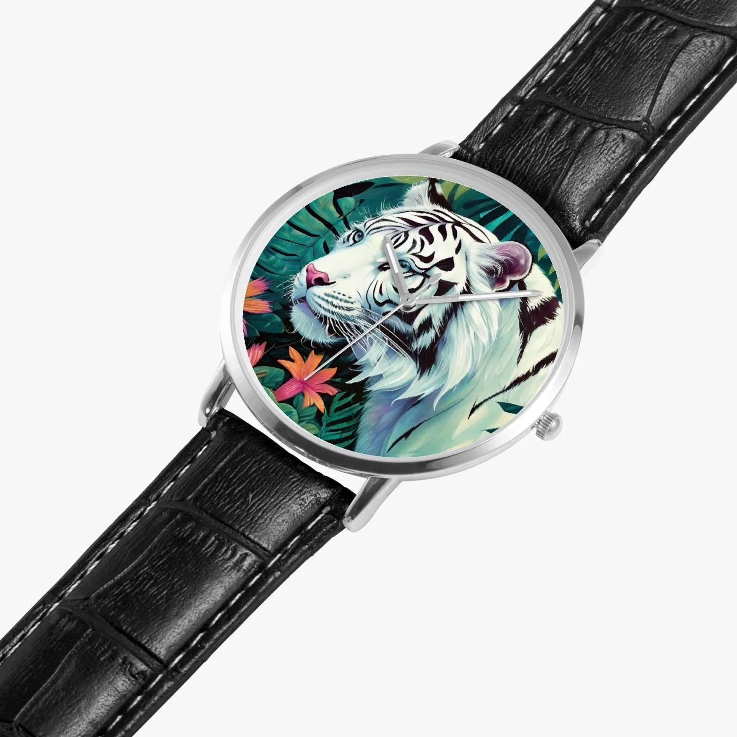 Montre à Quartz Instafamous "Tigre blanc et fleurs" (249)