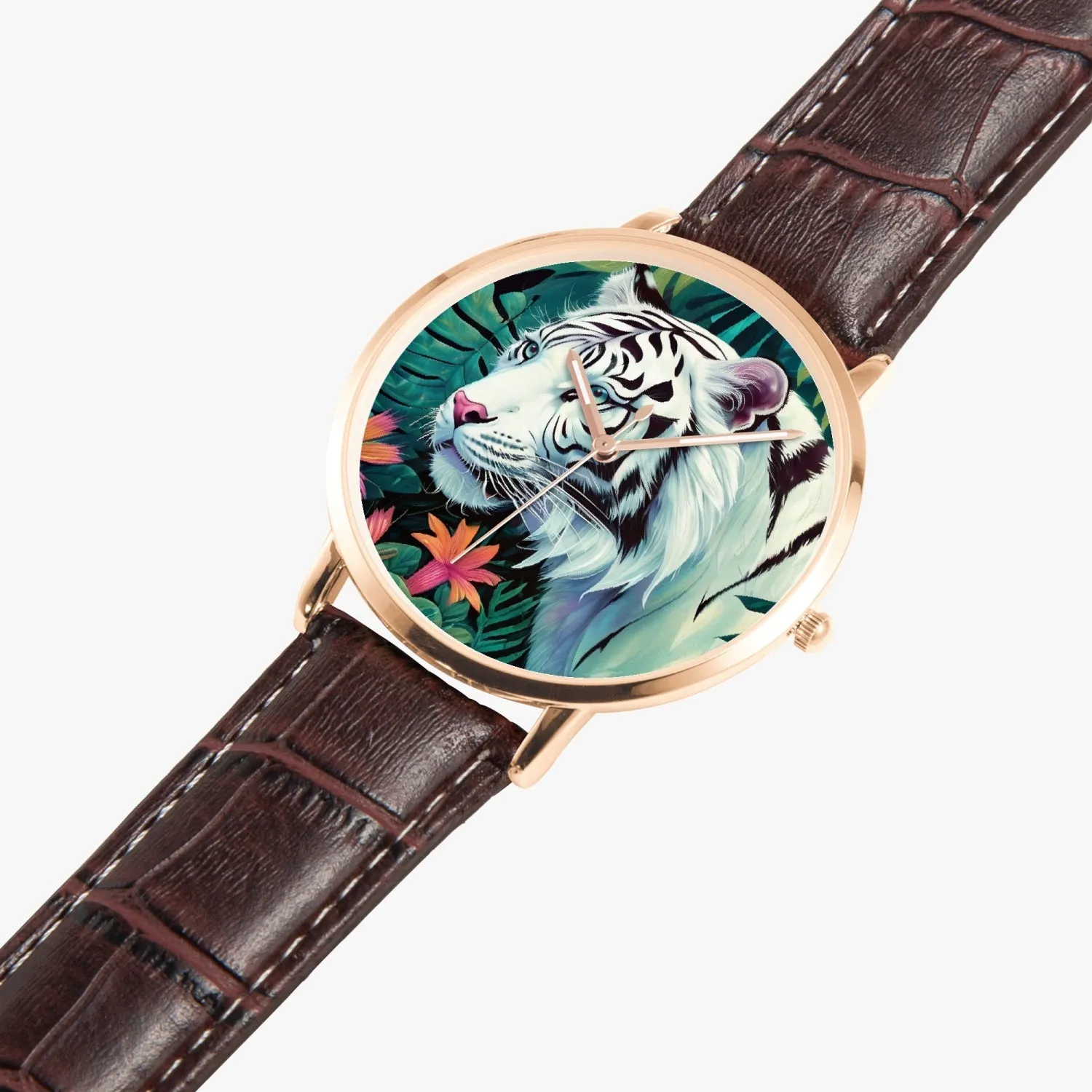 Montre à Quartz Instafamous "Tigre blanc et fleurs" (249)