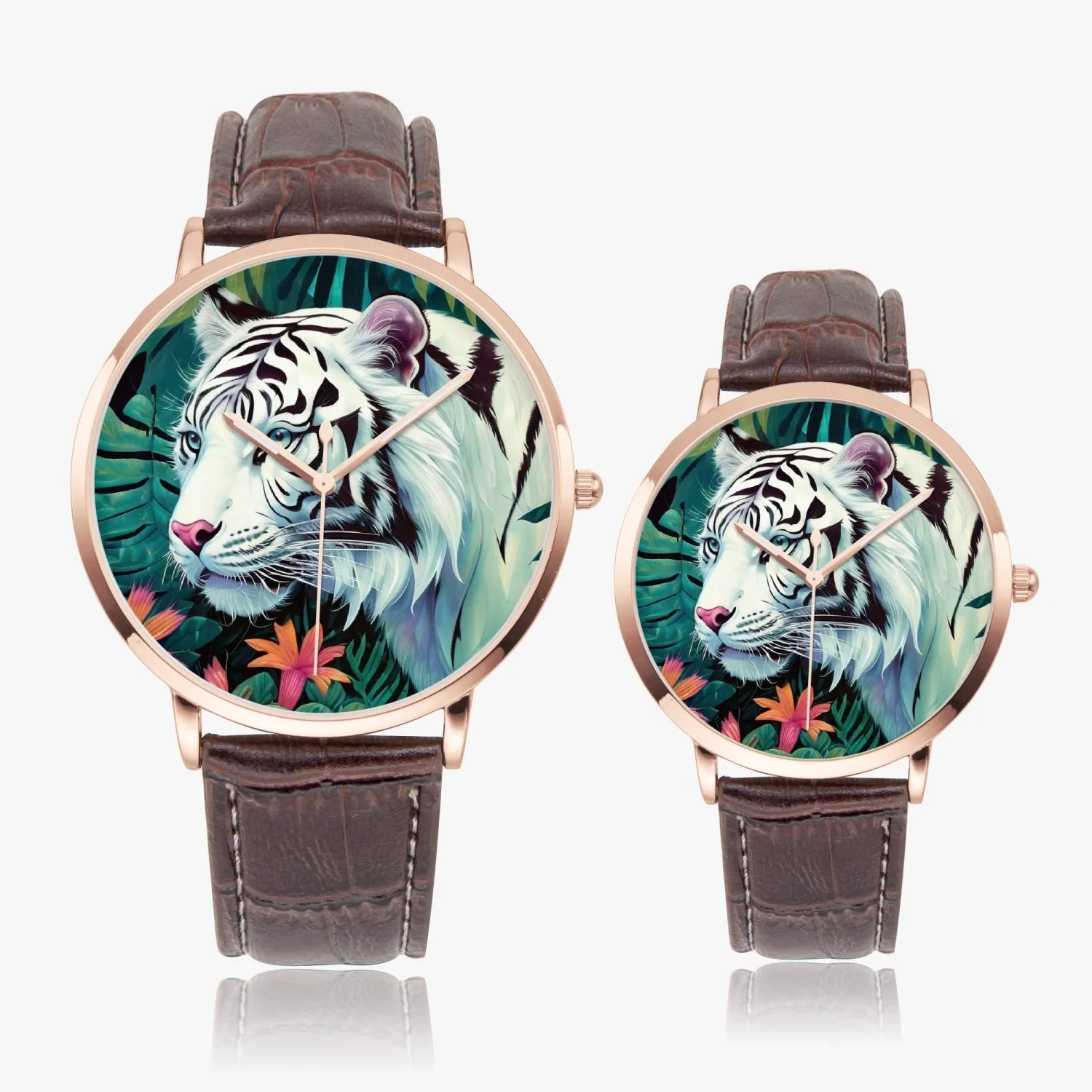 Montre à Quartz Instafamous "Tigre blanc et fleurs" (249)