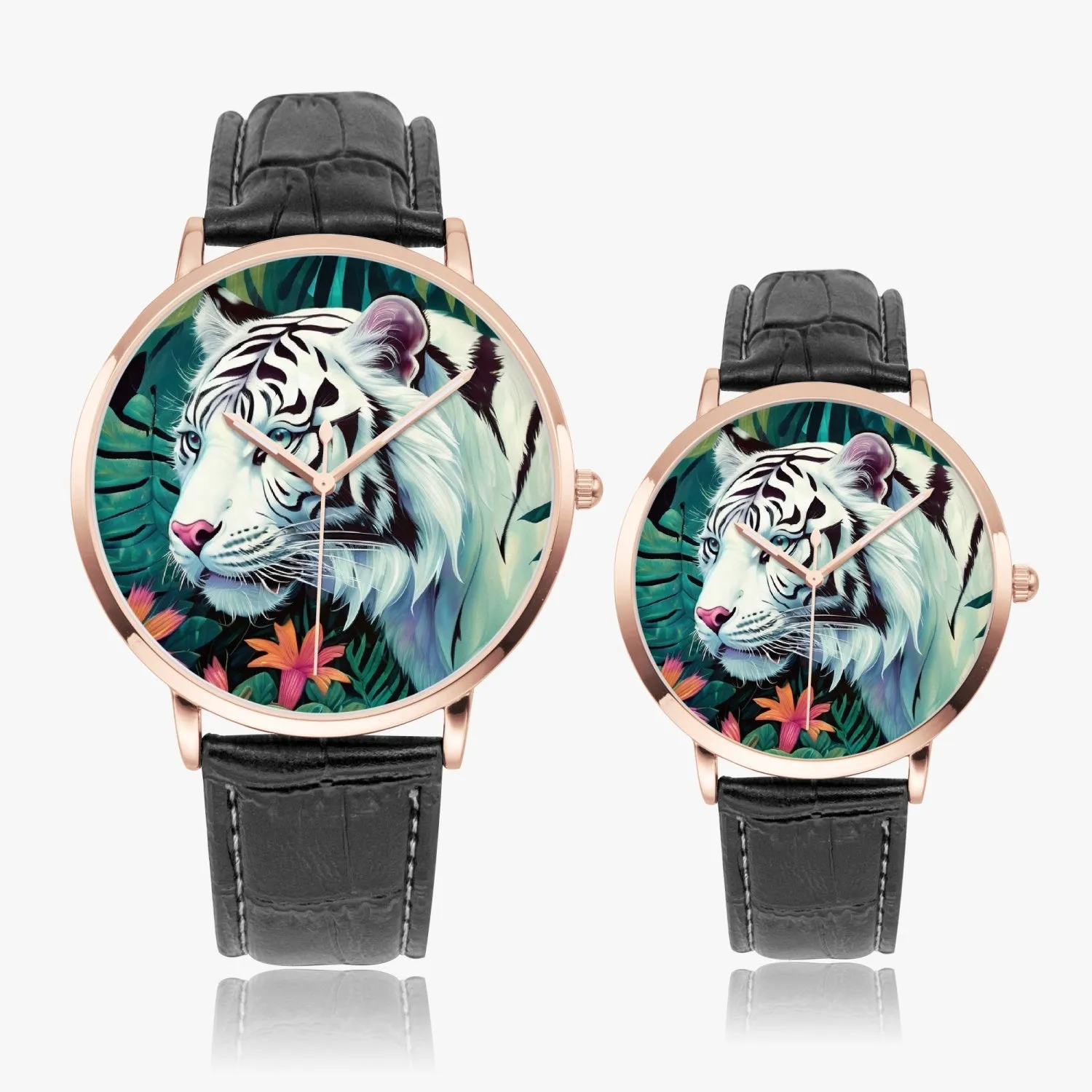Montre à Quartz Instafamous "Tigre blanc et fleurs" (249)