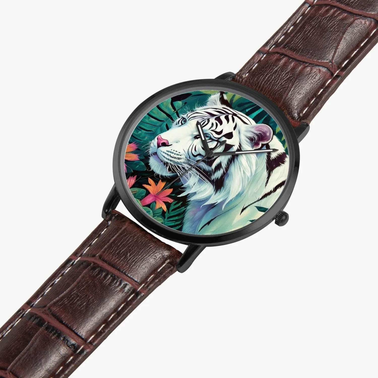Montre à Quartz Instafamous "Tigre blanc et fleurs" (249)