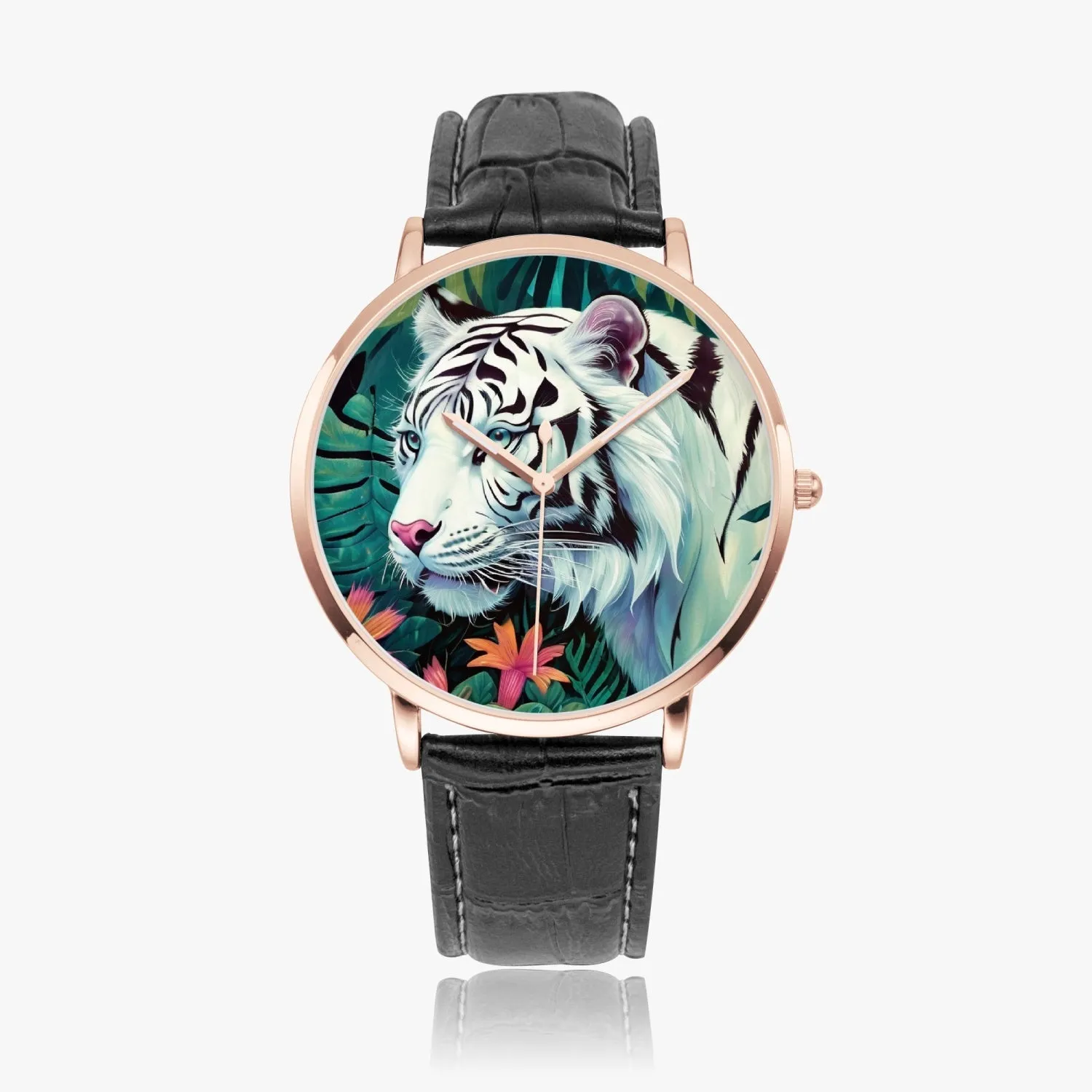Montre à Quartz Instafamous "Tigre blanc et fleurs" (249)