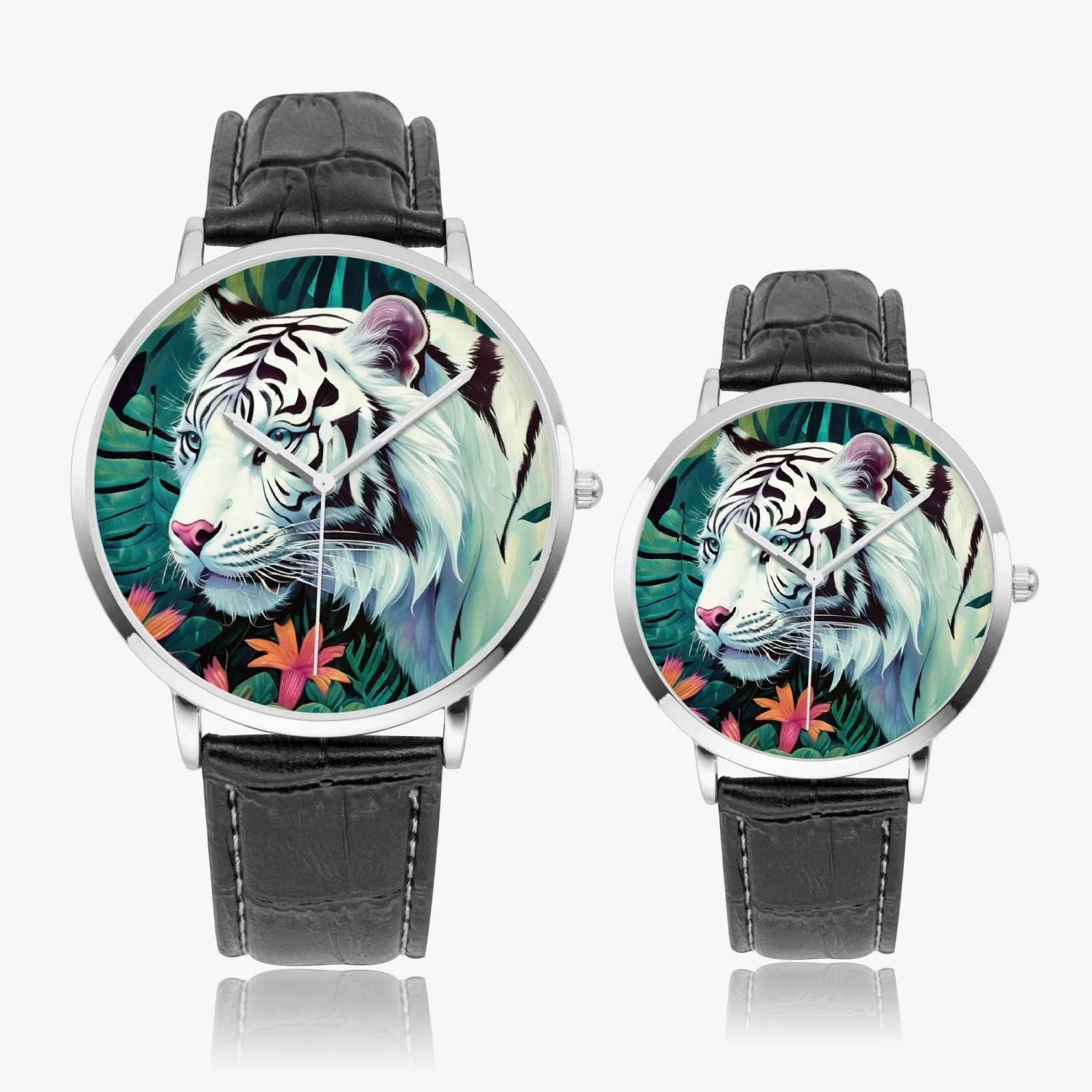 Montre à Quartz Instafamous "Tigre blanc et fleurs" (249)