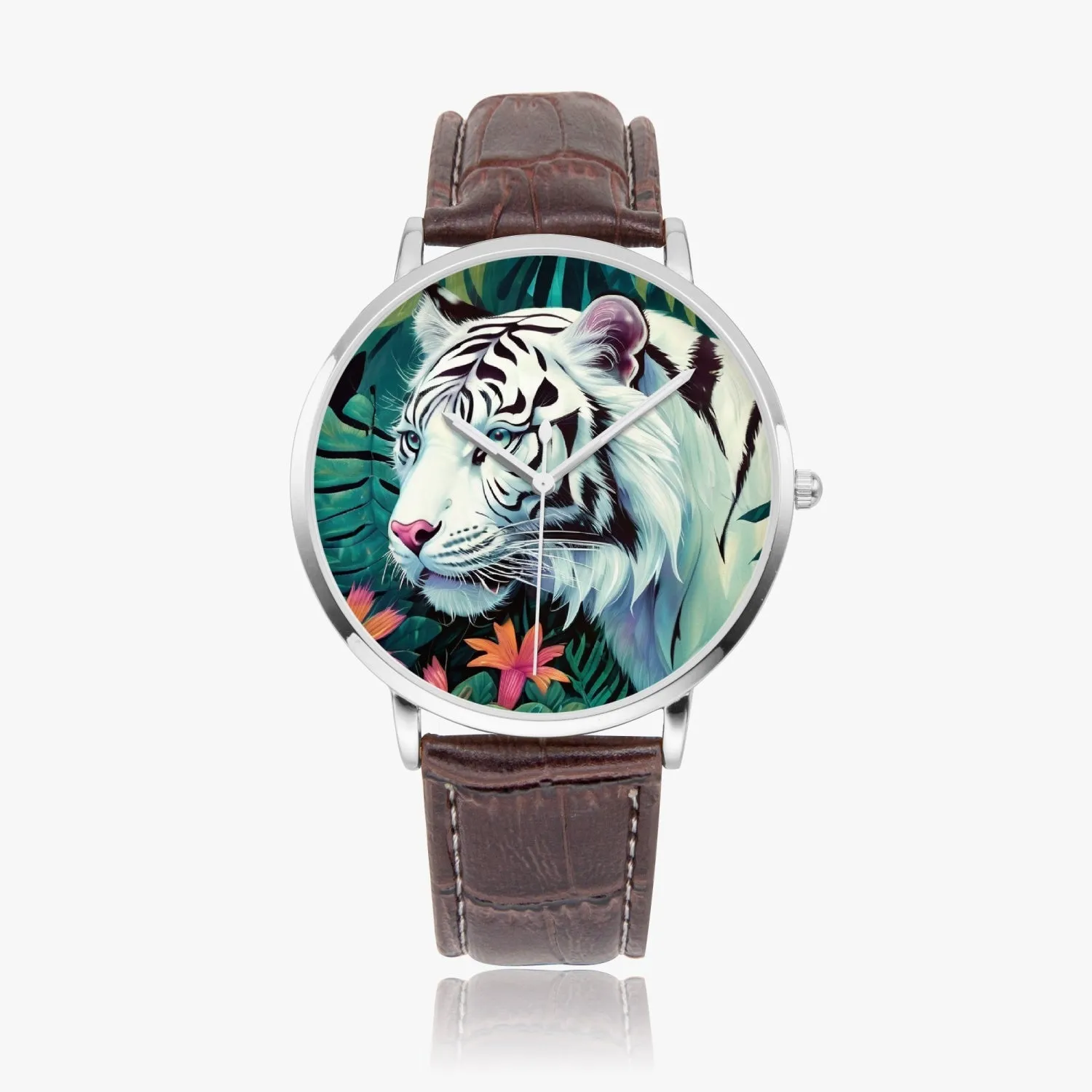 Montre à Quartz Instafamous "Tigre blanc et fleurs" (249)