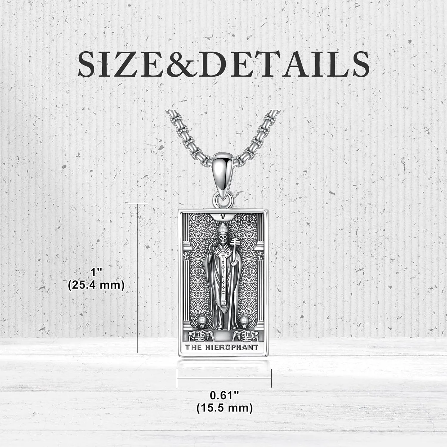PELOVNY Tarot Card Necklace 925 Sterling Silver Skeleton Necklace The Sun Moon Star Strength Lovers Death Devil Fool Tarot Jewelry Christmas Birthday Gifts for Men Women Unisex
