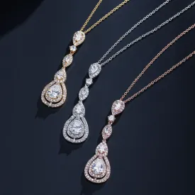 "Amalfi" - Cubic Zirconia Bridal Necklace - Available in Silver, Rose Gold and Yellow Gold