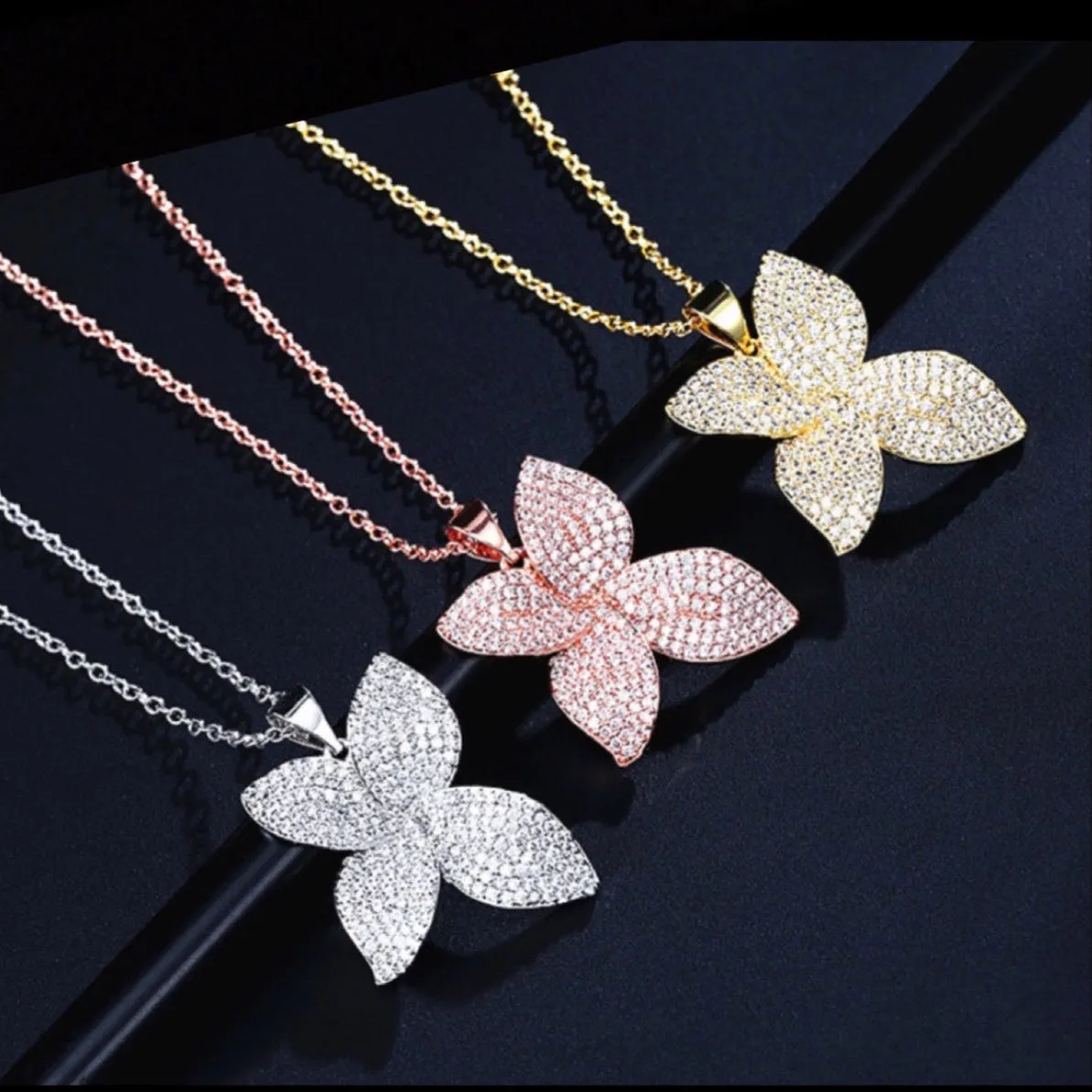 "Zinnia" - Cubic Zirconia Bridal Necklace - Available in Silver, Rose Gold and Yellow Gold
