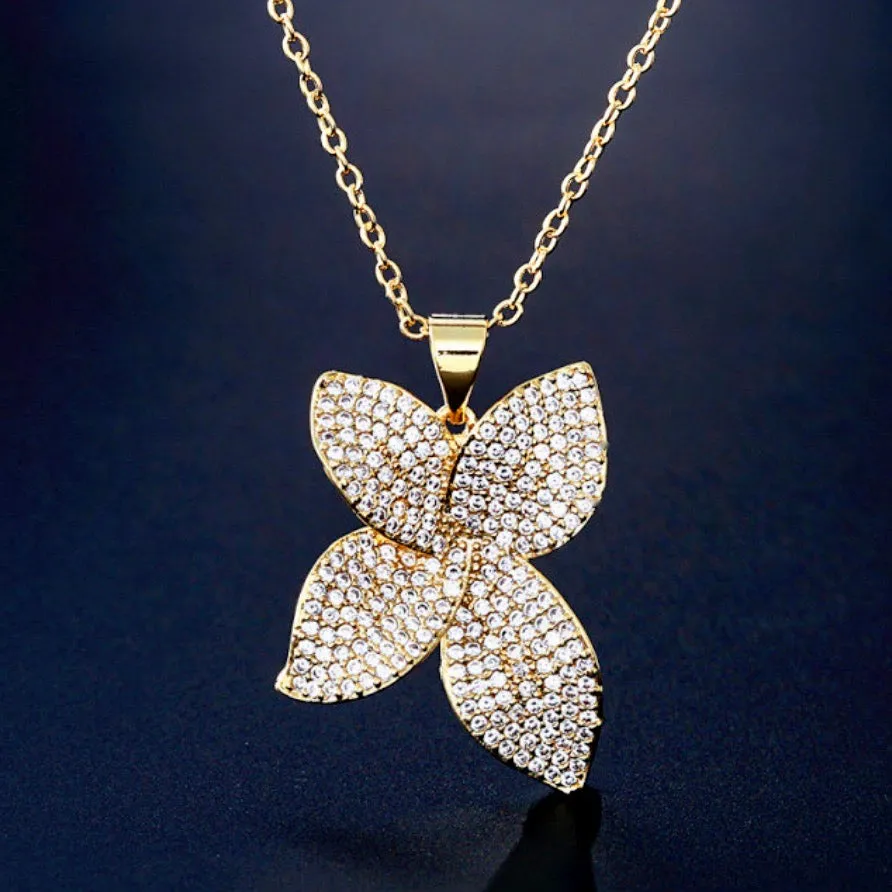 "Zinnia" - Cubic Zirconia Bridal Necklace - Available in Silver, Rose Gold and Yellow Gold