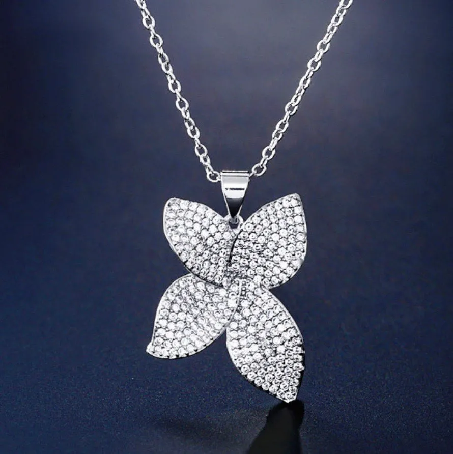 "Zinnia" - Cubic Zirconia Bridal Necklace - Available in Silver, Rose Gold and Yellow Gold
