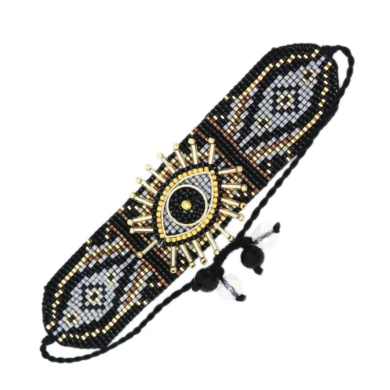 Seed Bead Cuff Bracelets 18 Different Styles And Colors You Choose Evil Eye With Tassels Or 3 Piece Sets With Crystals And Studs Tiny Indian Beads Stack Them!