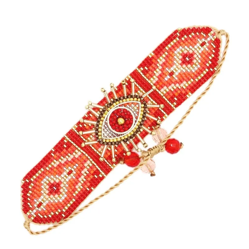 Seed Bead Cuff Bracelets 18 Different Styles And Colors You Choose Evil Eye With Tassels Or 3 Piece Sets With Crystals And Studs Tiny Indian Beads Stack Them!