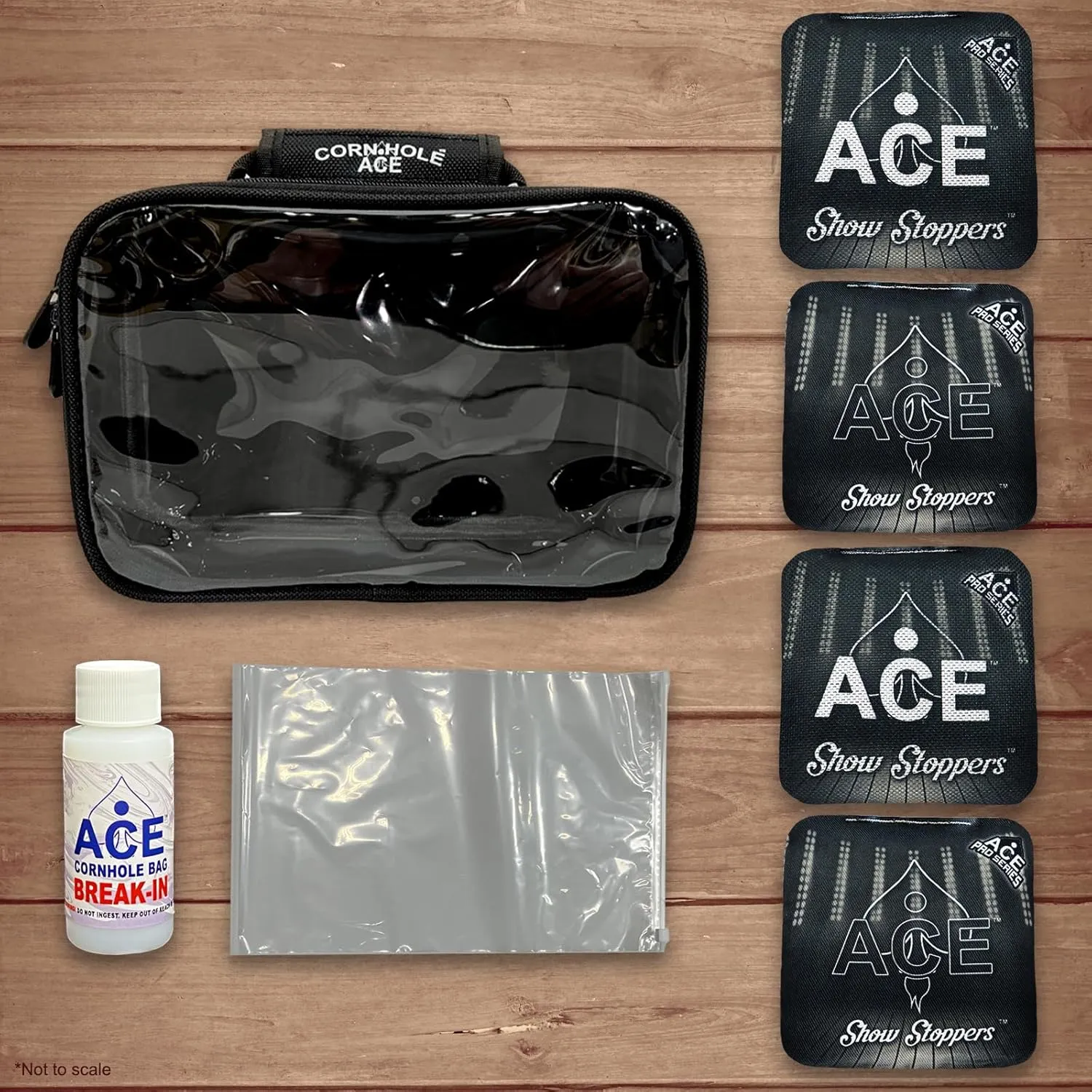Show Stoppers | ACE Pro Cornhole Bags   PRO Kits | Dual Sided Slick Slicker All Weather | Optional Bag Break in and Carrying Case | Set of 4