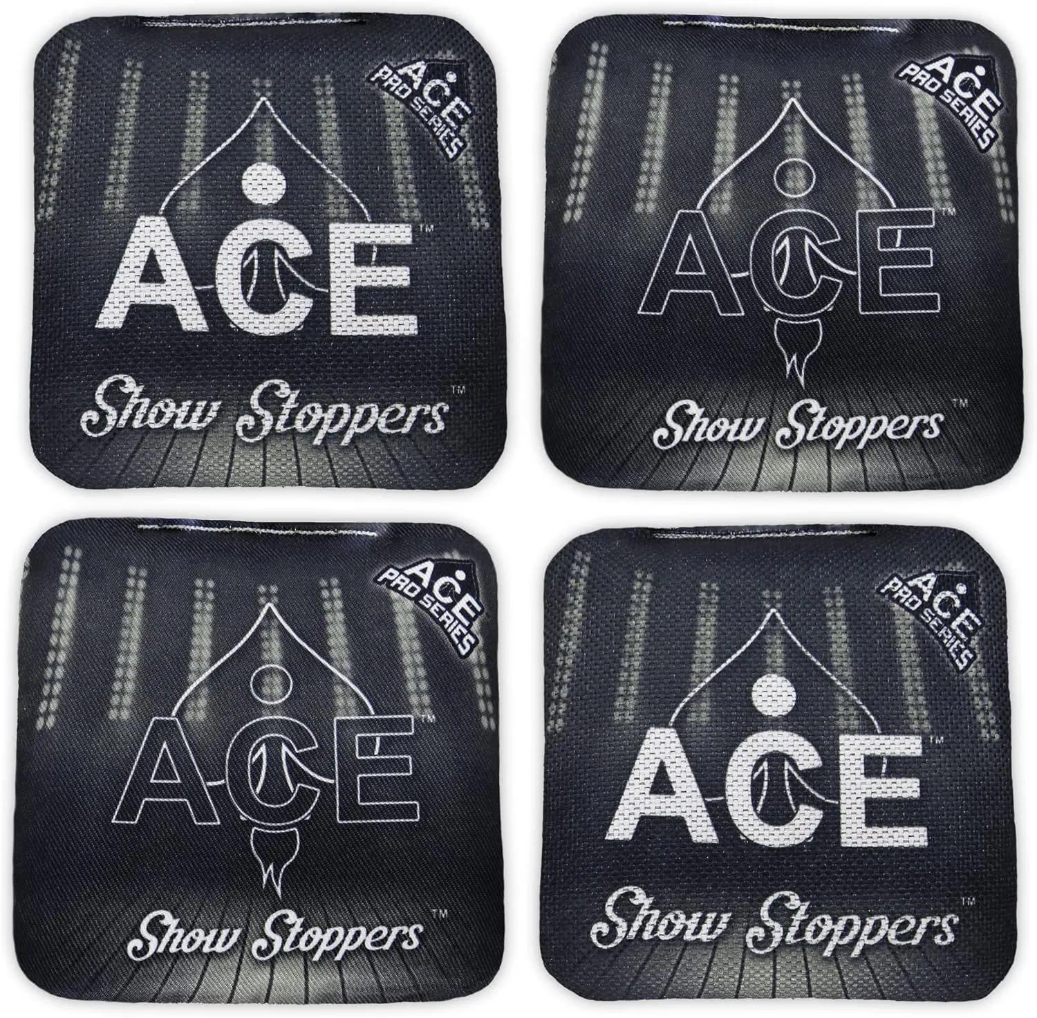 Show Stoppers | ACE Pro Cornhole Bags   PRO Kits | Dual Sided Slick Slicker All Weather | Optional Bag Break in and Carrying Case | Set of 4