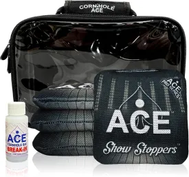 Show Stoppers | ACE Pro Cornhole Bags   PRO Kits | Dual Sided Slick Slicker All Weather | Optional Bag Break in and Carrying Case | Set of 4