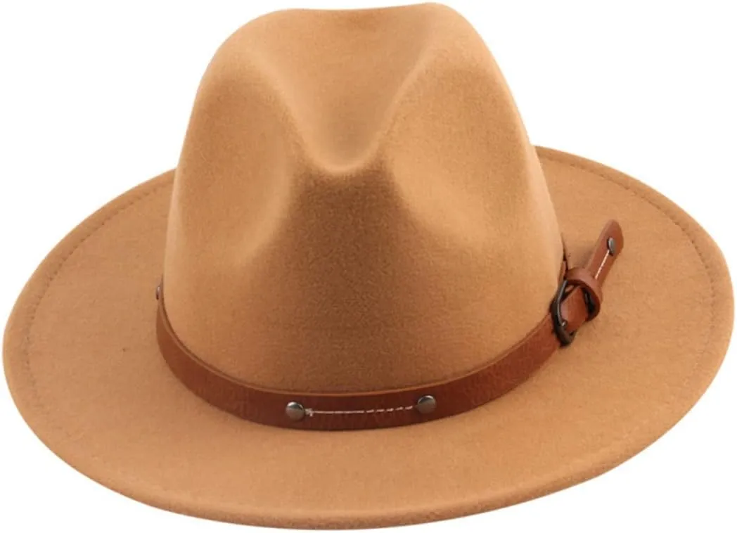 Stylish Woolen Jazz Hat with Wide Brim Unique Flat Top Design for Men Women for Parties Weddings and Cosplay Lightweight and Durable Fashion Accessory
