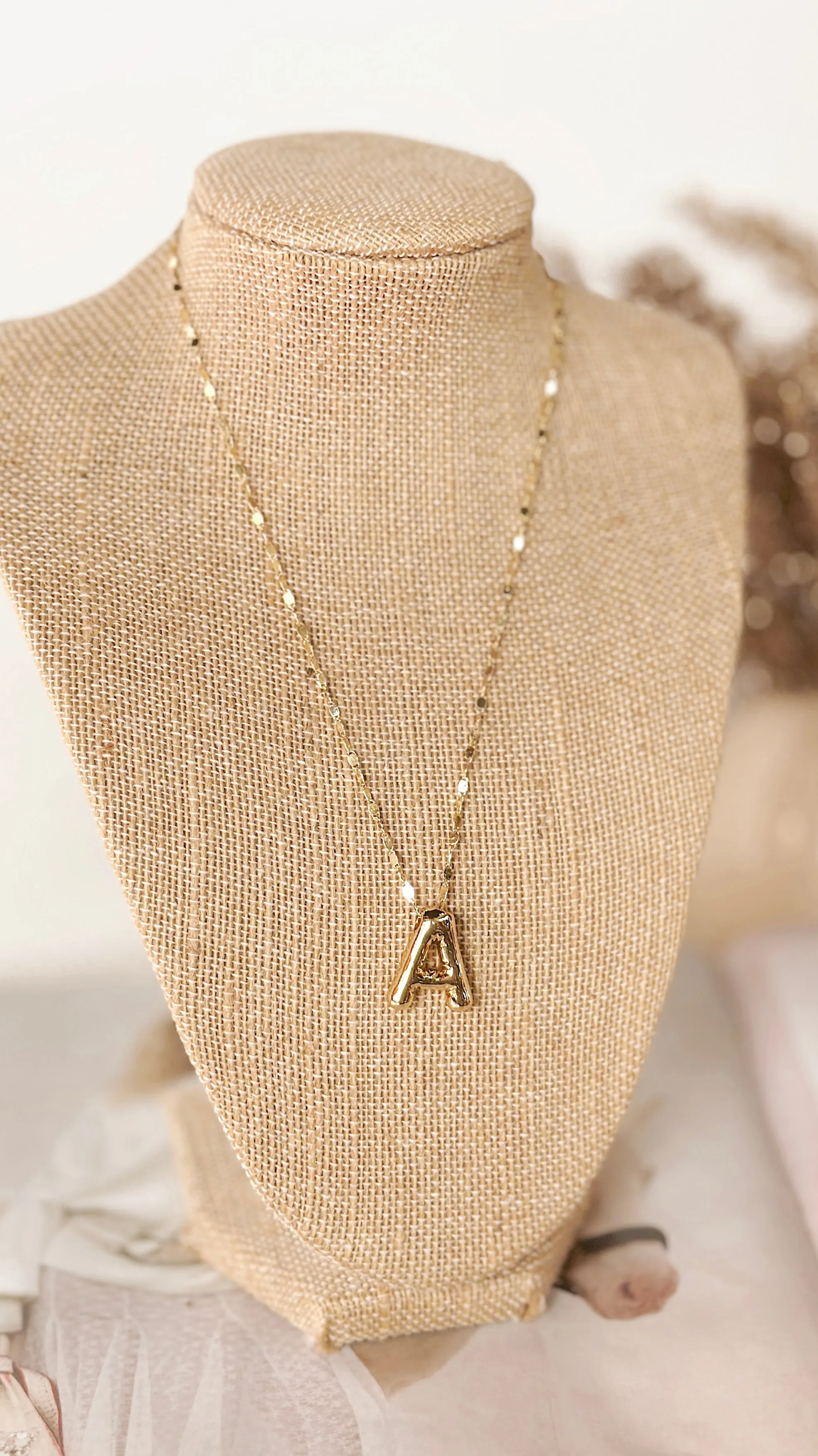 The Gold Bubble Initial Necklace