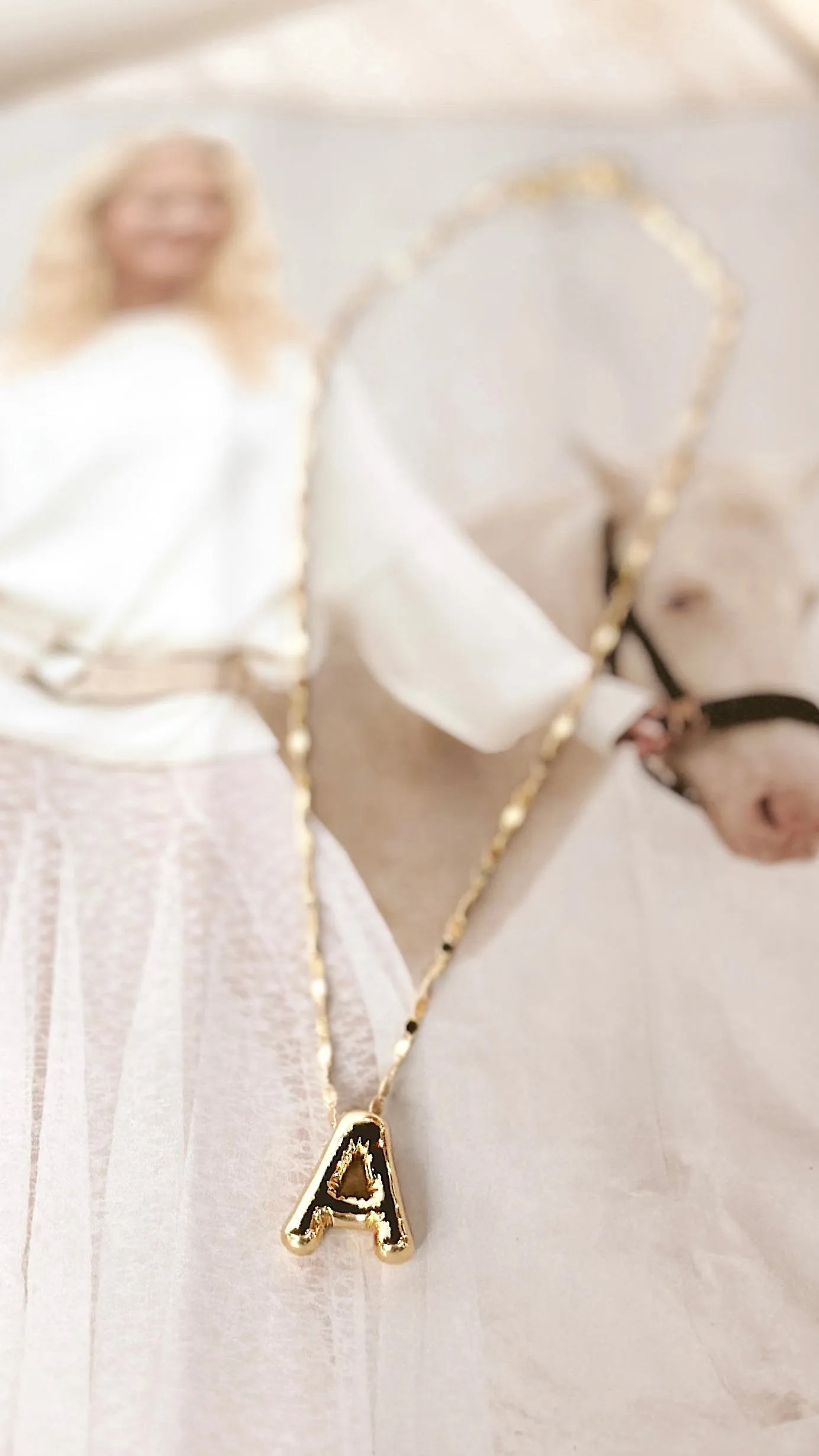 The Gold Bubble Initial Necklace