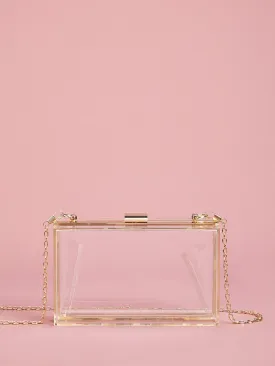 Transparent Chain Clutch Bag