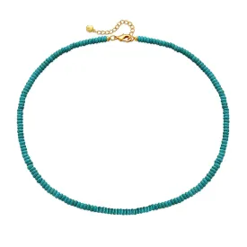 Turquoise Beaded Necklace for Women 18k Gold Plated Turquoise Choker Necklaces for Women