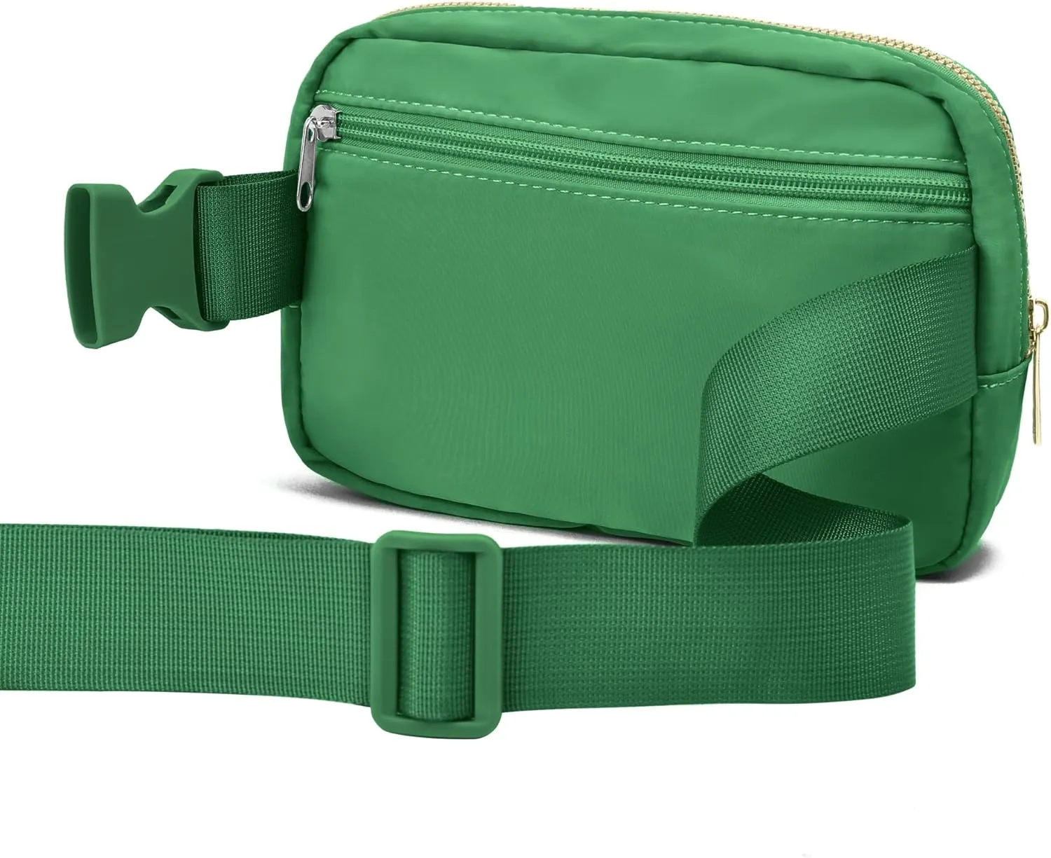 VKIOIP Unisex Fanny Pack Waist Belt Bag with Adjustable Strap,Hands Free Crossbody Fanny Bag with Zipper for Woman and Man,for Hiking,Running,Sports Gifts(Dark Green)