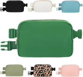 VKIOIP Unisex Fanny Pack Waist Belt Bag with Adjustable Strap,Hands Free Crossbody Fanny Bag with Zipper for Woman and Man,for Hiking,Running,Sports Gifts(Dark Green)