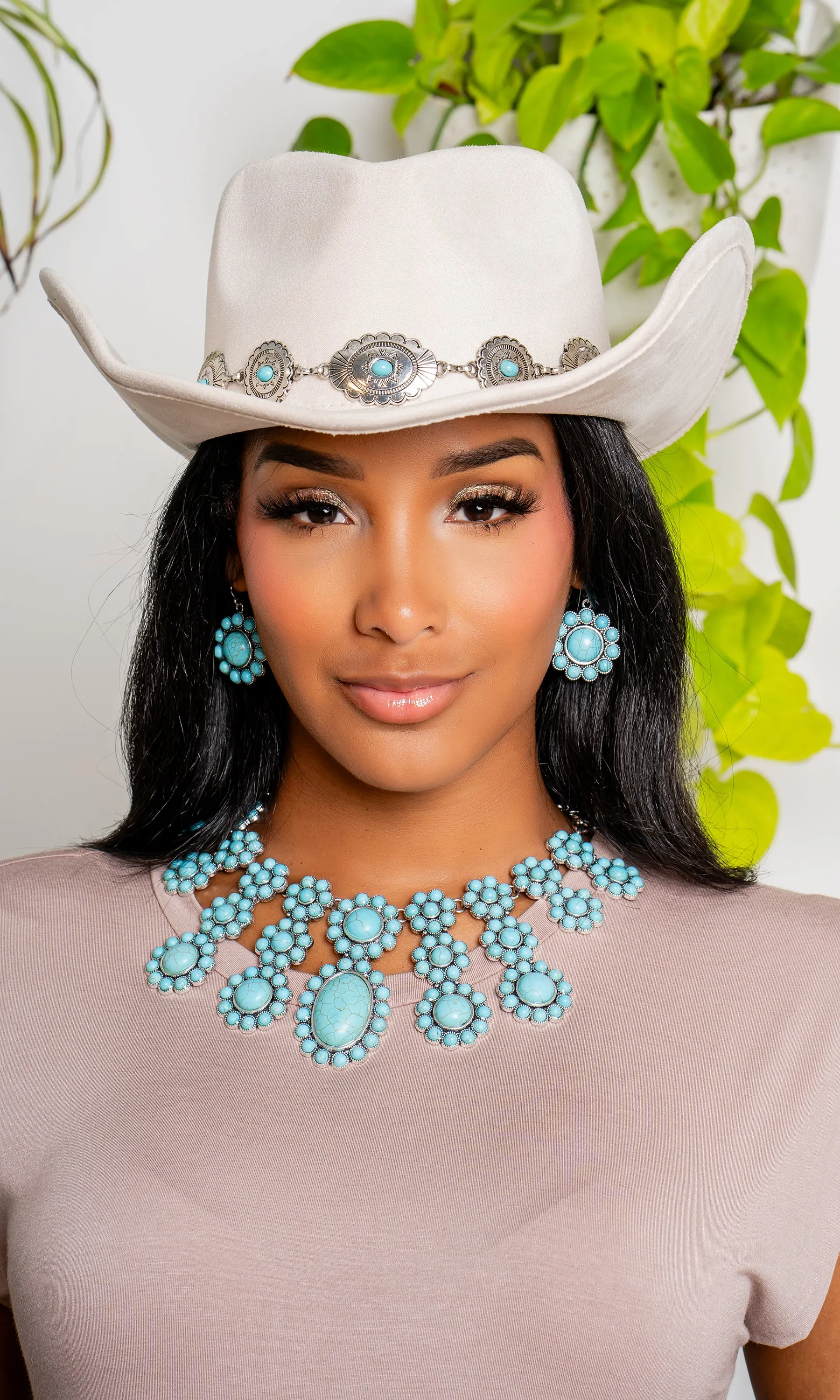 Western Jewel Band Fedora - Ivory