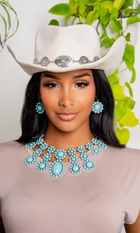 Western Jewel Band Fedora - Ivory