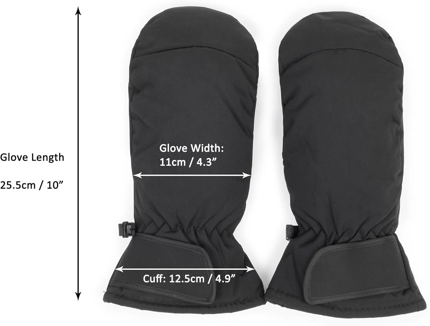 Winter Cold Weather Mittens Warm Water-proof Gloves Sherpa Fleece Lined for Women Men S/M