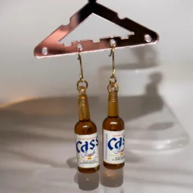 Y2K - miniature bottle dangle minimalist beer earrings | Kawaii drop earrings | birthday party earrings
