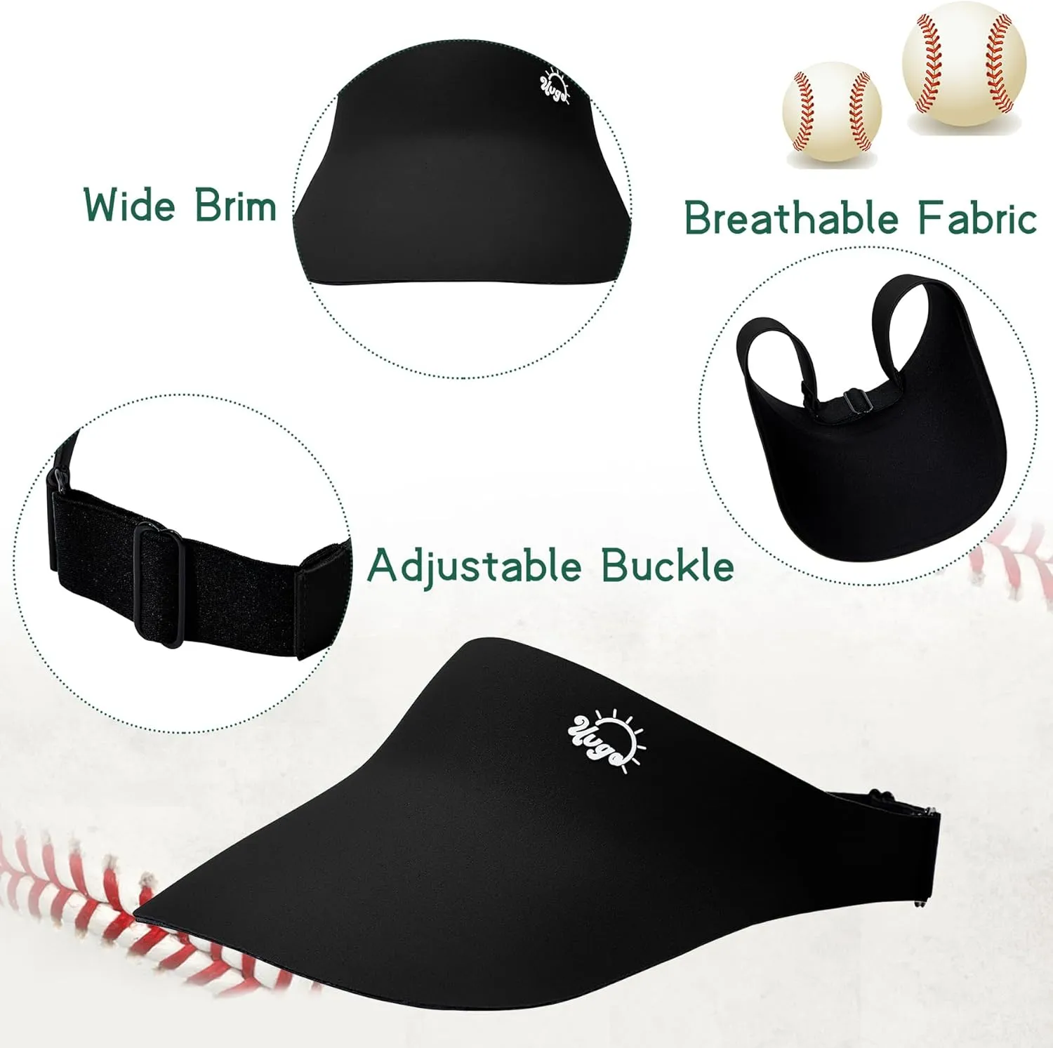 Zando Kids Visors for Girls Boys UPF 50  Sun Visor Hat Adjustable Kids Golf Hat Tennis Sports Hat Lightweight Visor Cap 6-12T
