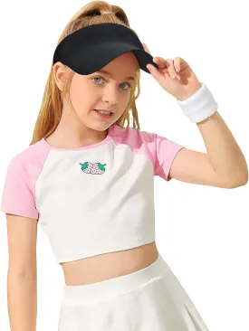 Zando Kids Visors for Girls Boys UPF 50  Sun Visor Hat Adjustable Kids Golf Hat Tennis Sports Hat Lightweight Visor Cap 6-12T